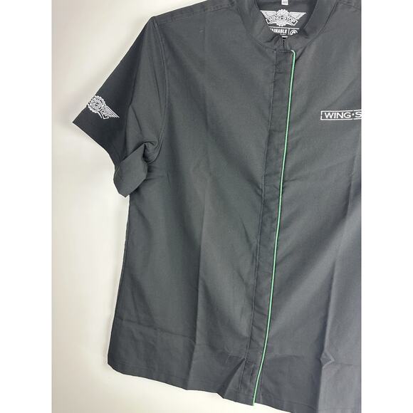 NEW Wingstop Restaurant Employee Uniform Short Sleeve Shirt Black Ladies Large - Picture 3 of 7